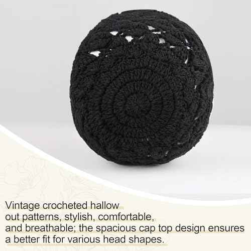 Ababalaya Women's Cotton Crochet Hat Boho Beanie Handmade Knit Skull Caps for All Seasons