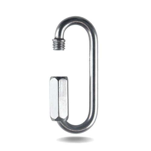 Oval Stainless Steel Lock Carabiner – Heavy Duty Threaded Screw Quick Link - 2 X 0.8 Inch – 1/5/10/20/25/50/100 Pack Option - 1 Count