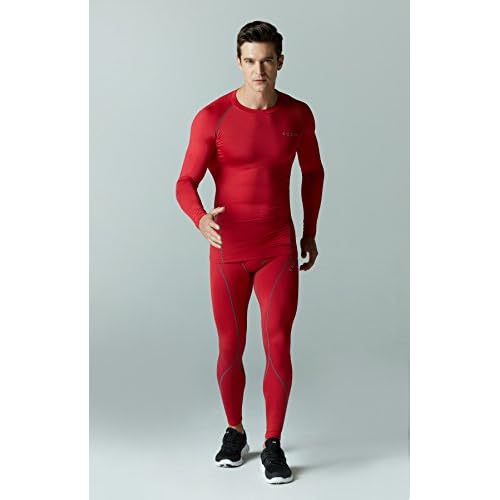 TSLA Men's Thermal Long Sleeve Compression Shirts, Athletic Base Layer Top, Winter Gear Running T-Shirt