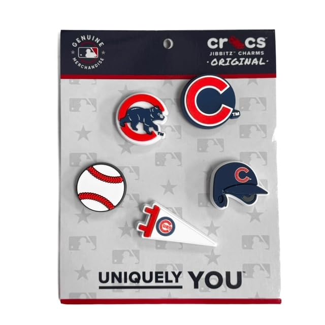 Crocs Unisex MLB Baseball Jibbitz Charms 5 Pack - Chicago Cubs Variation