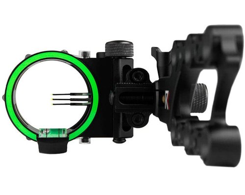 RL-3 Three Pin Bow Sight - .019 Fiber Pin with 1st & 2nd Axis Adjustments and Enclosed Fiber Optic Ring - Black - Right Handed