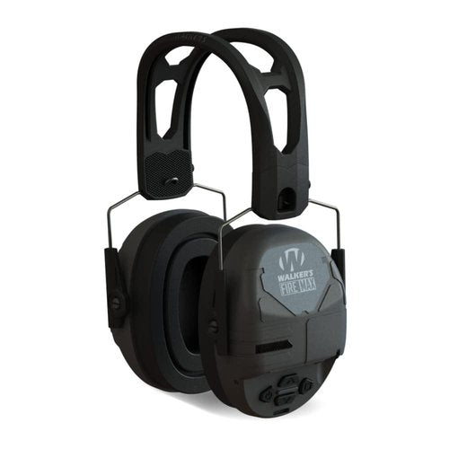 Walker's Rechargeable Lightweight Shooting Hunting Range Electronic Slim Low Profile Hearing Protection FireMax Earmuffs Bundle with Earmuff Carrying Case (Black) (2 Items)