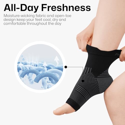 PAPLUS 6 Pairs Plantar Fasciitis Socks Women & Men - Foot Sleeve for Achilles Tendonitis Relief - Reduces Heel Spur Pain, Swelling - Ankle Brace with Arch Support for Sports Injury Recovery