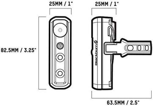 Blackburn 2'Fer-XL Multisport 200 Lumen Front and or Rear Waterproof Rechargeable Lights - Easy Mount Handlebar or seatpost