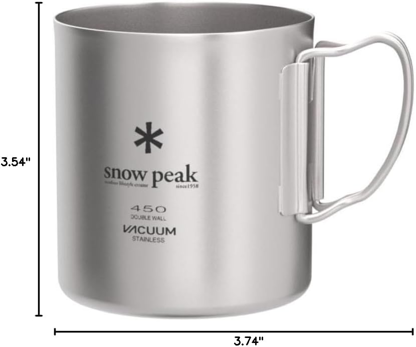 Snow Peak 300ml Double Wall Titanium Insulated Camping Mug - Lightweight & Durable