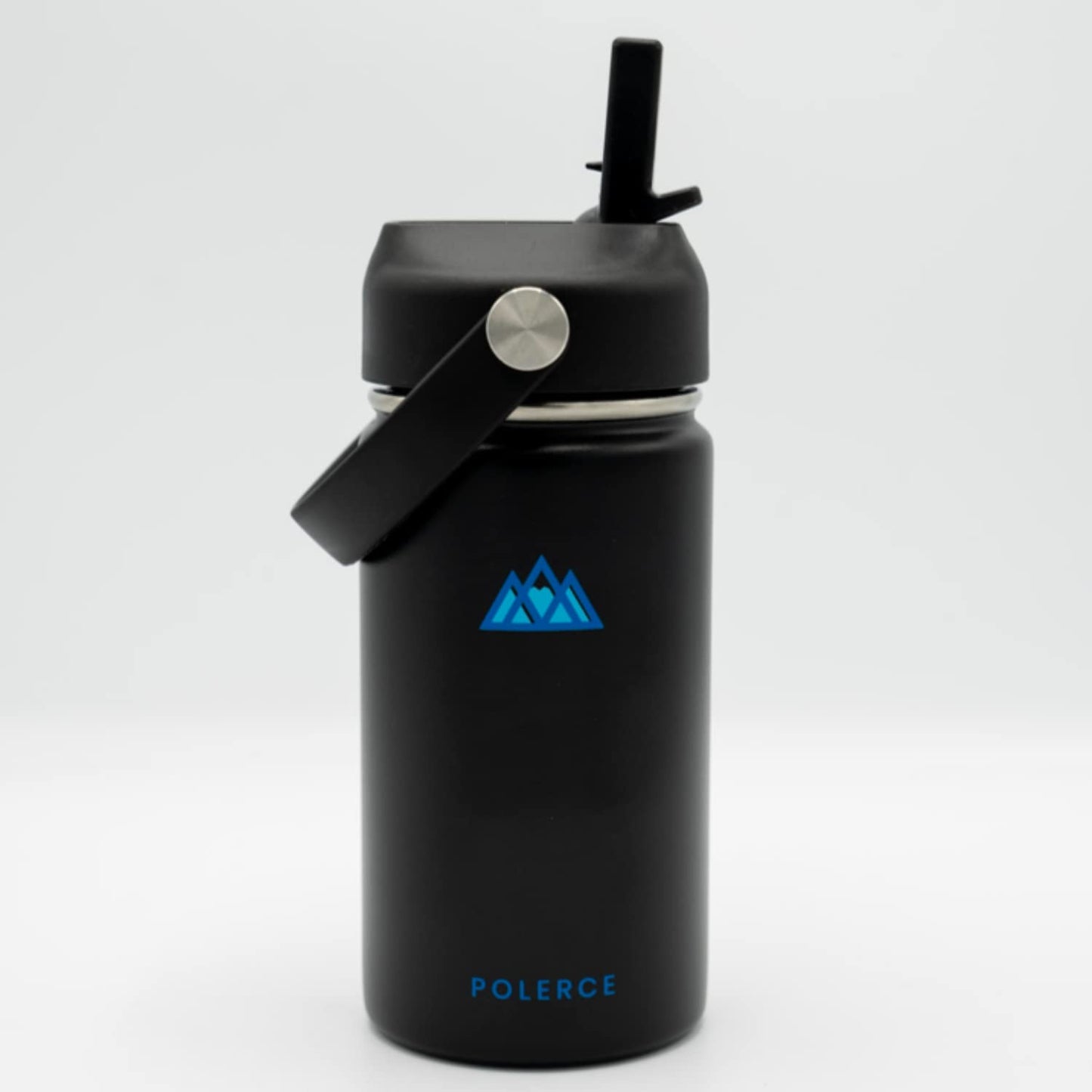 Polerce Black Flex Straw Lid with 2 Straws and Hydroflask Wide Mouth Bottles, Compatible with Hydro Flask 20 32 40 oz Bottles, Cap for Hydroflask Wide Mouth Straw Lid Top Hydroflask Wide Mouth Lid