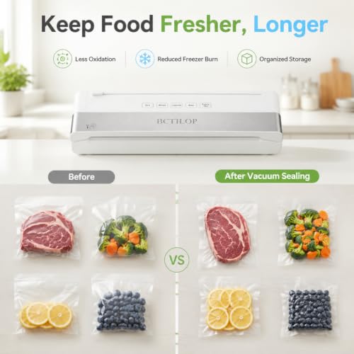 Automatic Food Vacuum Sealer Machine 75KPa for Meal Prep & Food Storage
