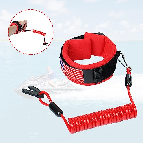 Boat Kill Switch Lanyard Wrist Strap for Yamaha Jet Ski - Red