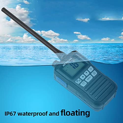 Retevis RM01 Handheld Marine Radio, Floating IP67 Waterproof, Portable Marine Two-Way Radios, NOAA Weather, International Channels, Vibration Drainage, Backlit, Boat Radio for Kayak Fishing(1 Pack)