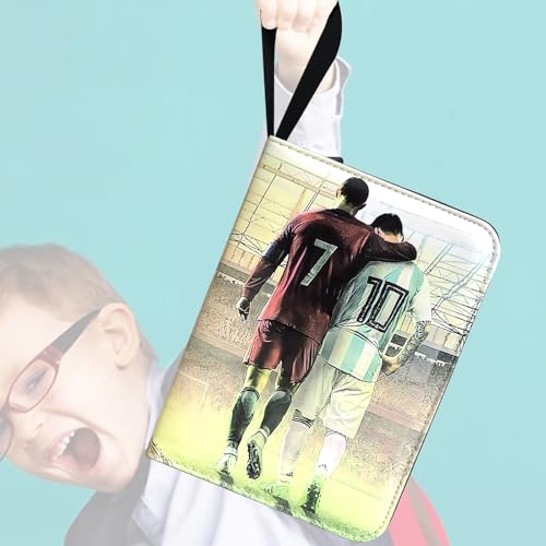 Soccer Card Binder - 900 Capacity 9-Pocket Album, Waterproof PU Leather, Black - Perfect for Collectors & Kids