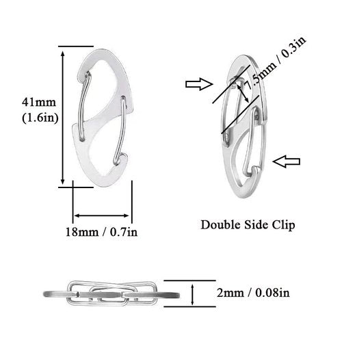 HANTAQ 6PCS Zipper Clip Theft Deterrent,Double Clips Carabiner Zipper Lock,Zipper Puller Replacement for Backpacks Suitcases Traveling Camping Tent