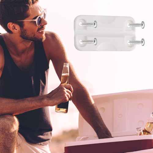 BOXOB 4pcs Cooler Hinges for Igloo, 2.32x1.26 Inch Cooler Plastic Hinges with 16 Screws Cooling Replacement Parts Kit Compatible with Igloo 50-165 Qt