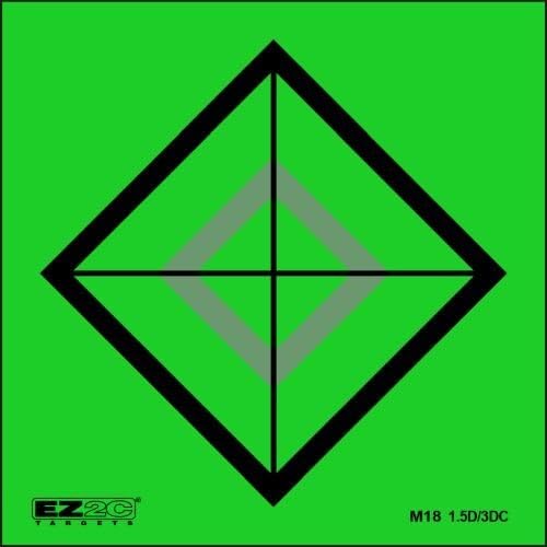 EZ2C Mini Shooting Targets, Bright Flourescent Self-Adhesive 3.5" x 3.5" (Tear-Off Pads of 25 or 100)