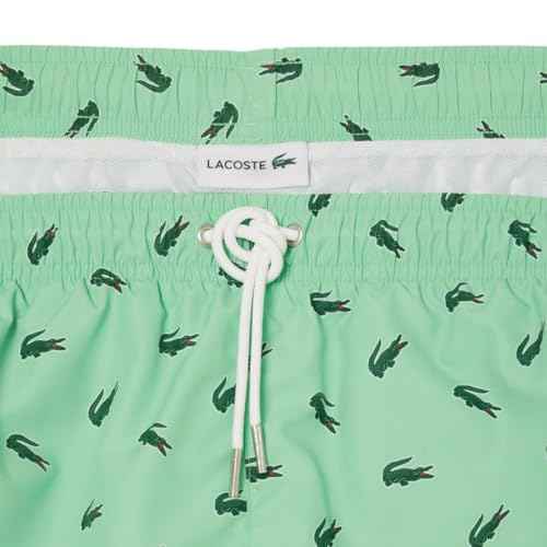 Lacoste Mens Crocodile Print Swim Trunks