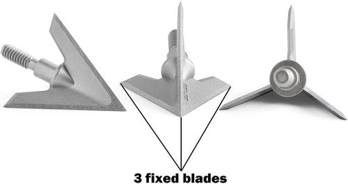 Bgary Archery Broadheads 100 Grain 6 Pack Solid 3 Blades Fixed Hunting Broadheads for Crossbow Compound Bows Silvery