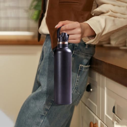 XACIOA Flip Lid for Hydroflask Standard Mouth, Replacement for Hydro Flask Lid, Spout Cap for Narrow Mouth Water Bottle for Simple Modern Iron Flask Accessories, BPA Free, Black - Black