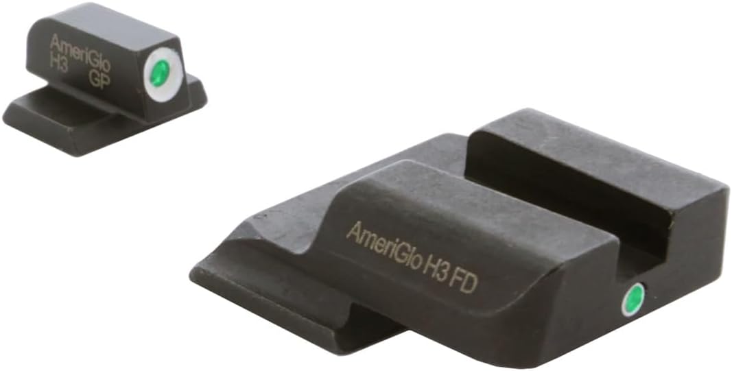 AMERIGLO i-Dot Sight Set, Compatible with Smith & Wesson M&P (Excludes .22, 380, Shield, EZ, Pro, C.O.R.E and Equalizer) | Front & Rear Night Sights with Green Tritium Lamps