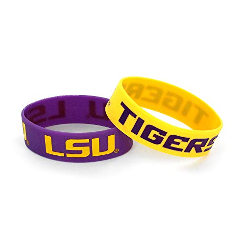 LSU Tigers NCAA Team Colors Silicone Rubber Bracelet Wristband - One Size