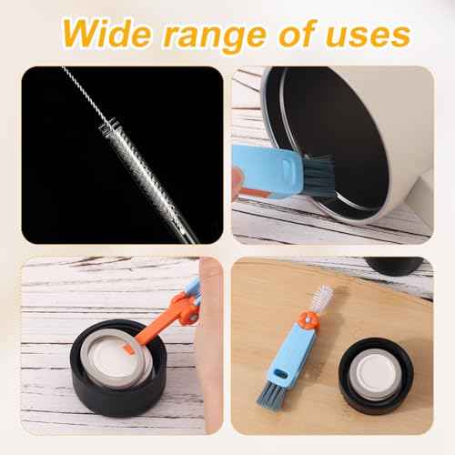 6pcs Bottle Cleaner Brush Set for Yeti, 5pcs Stainless Steel Nylon Extra Long Straw Cup Lid Brushes Plastic Water Bottle Straw Cleaning Brush Compatible with Stanley 25/26/35/42oz