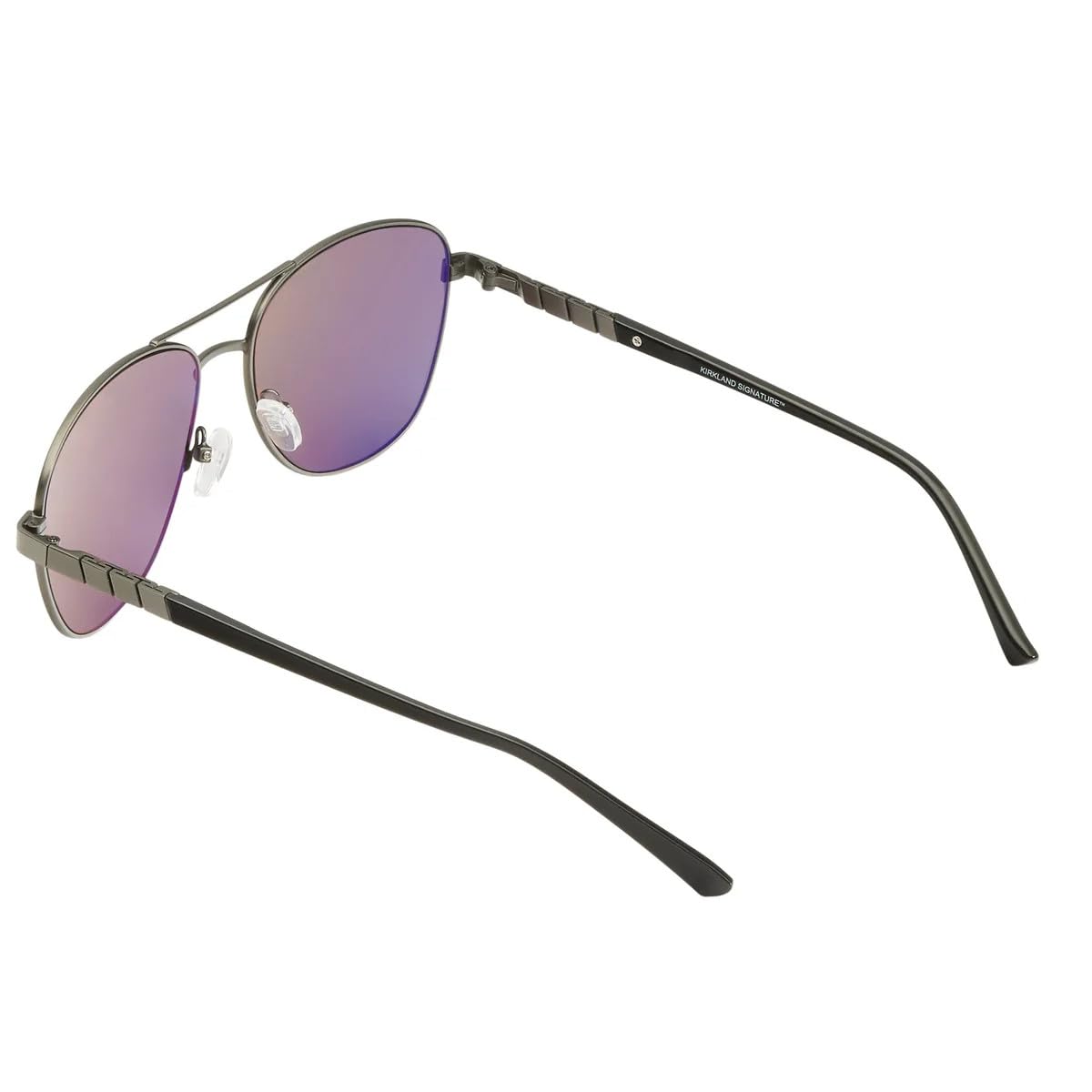 KIRKLAND Unisex Aviator KS17 M50 Satin Gunmetal Smoke Grey Polarized Sunglasses