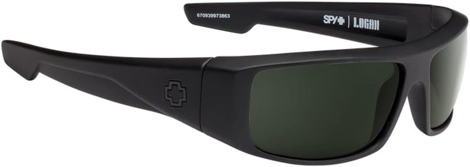 SPY OPTIC LOGAN MATTE BLACK POLARIZED PLASTIC SIGNATURE GREY LENS SUNGLASSES SHADES