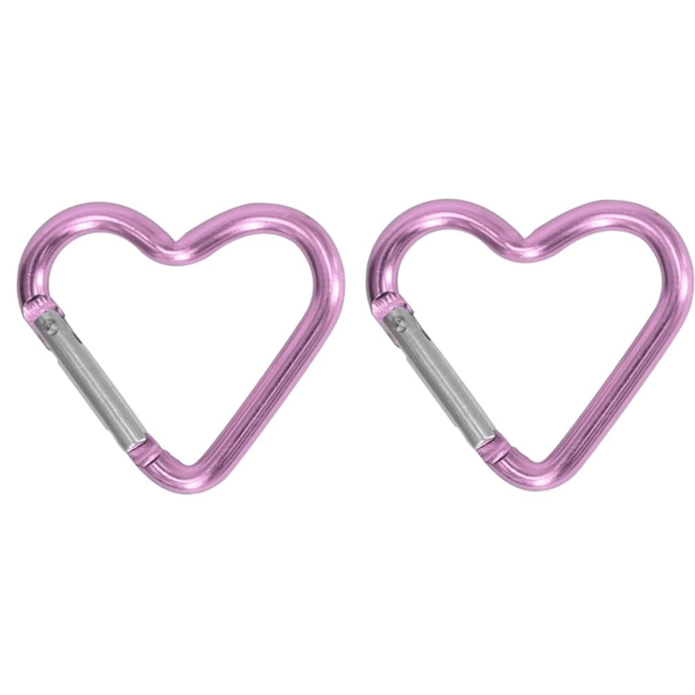 2Pcs Light Purple Heart Snap, Hooks Carabiner, Hook Clip Key Holder Aluminum Alloy Keychain Clips for Outdoor Traveling Walking Lightweight Aluminum Alloy Keychain Clip Backpack Carabiner