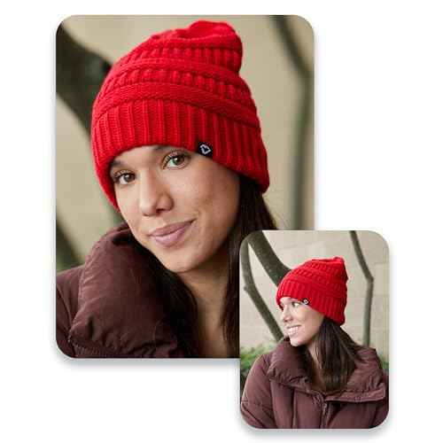 Funky Junque Satin Lined Beanie ? Women¡¯s Slouchy Cable Knit Winter Hat, Silky Interior Skull Cap, Oversized Warm Beanies