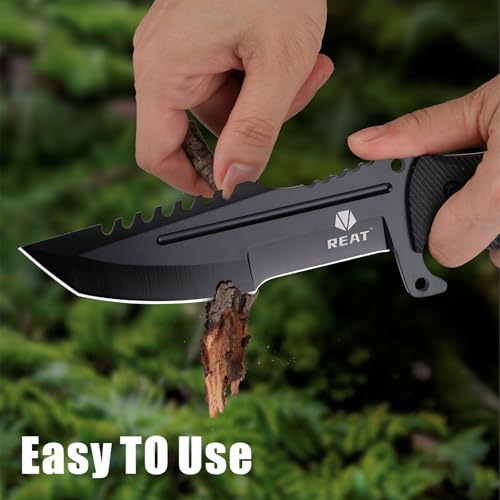 Fixed Blade Hunting Knife with Sheath 5.5" Stainless Steel Full Tang Outdoor Knife