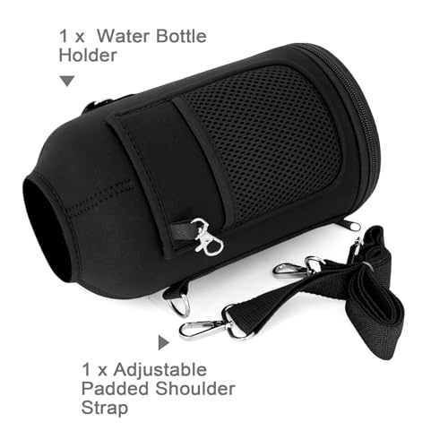 WixByti 64 oz Water Bottle Holder Carrier Bag with Insulation - Black