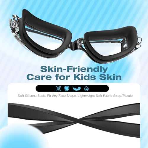 EasYoung Kids Swim Goggles, 2-Pack Swimming Goggles for Kids 3-15, Anti-fog Clear Lens Swimming Goggles for Child Youth.