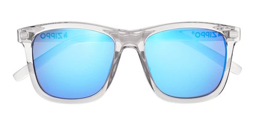 Zippo Classic Angular Transparent Sunglasses, Blue, 53 mm