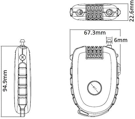 Bosvision Ultra-Secure 4-digit Combination Lock with 3 Feet Retractable Cable for Bike, Ski, Snowboard and Stroller