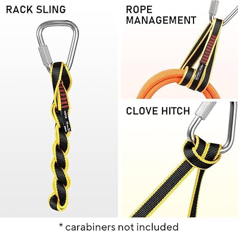KINGTLE 20MM Nylon Climbing Sling Runner 22kN CE1019/EN566 UIAA Certified,Rock Climbing Webbing Straps for Rock Climbing,Mountaineering, Rappelling,3PCS