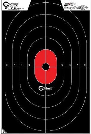 Caldwell Silhouette Center Mass Targets with Hi Vis Flake Off Material and Strong Construction for Outdoor, Range, Shooting and Hunting