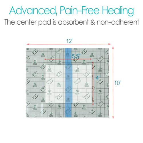 7 Pcs Waterproof Shower Cover 10"x12" with Non-Stick Center Pad for Large Port Surgery Incisions Protector Patch Transparent Film Clear Adhesive Wounds Dressing Bandage Shields