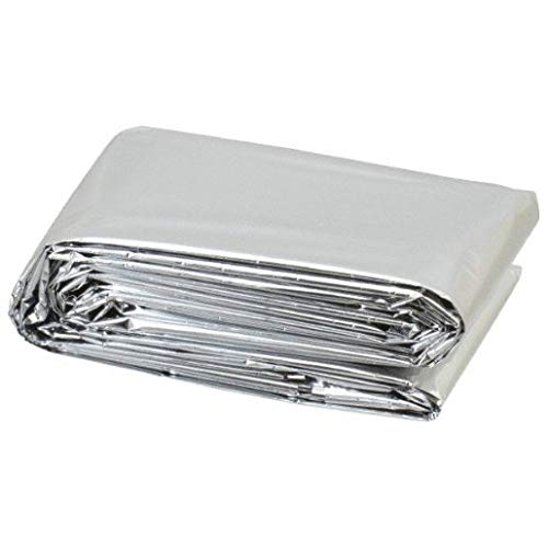 20 Pack Emergency Mylar Thermal Blankets, 54" x 84" - by Science Purchase, Silver,Large, 73MYLARPK20