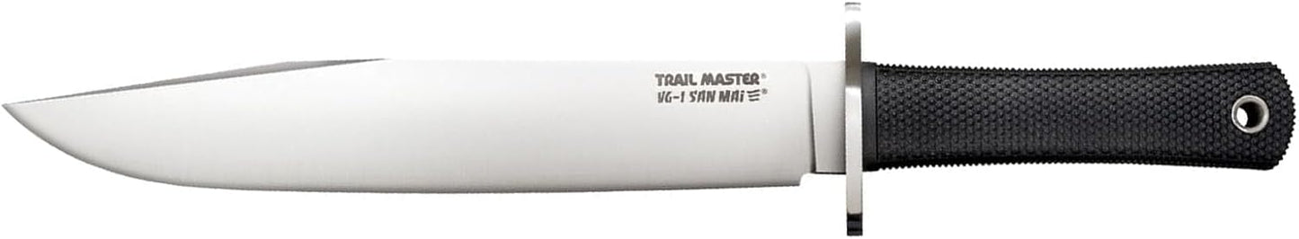 Cold Steel Trail Master 9.5" VG1 San Mai III Clip-Point Blade 5.125" Kray-Ex Handle Tactical Fixed Blade Knife w/Secure-Ex Sheath