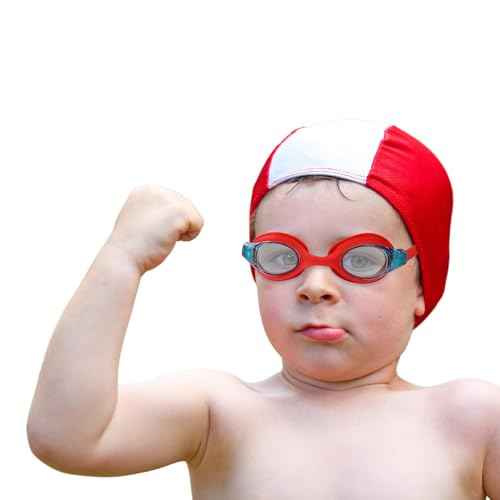 Kid swim goggles Age 3-8,Toddler Goggles No Hair Pull, Children Swimming goggles Fbric Strap
