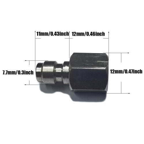 Aopkeo Stainless Steel 8mm Male Charging Adapter Female Thread 1/8BSPP Quick Disconnect Pulg Coupler Connector for Paintball Airsoft PCP Diving
