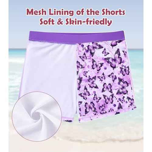 Vogseek 7-12T Girls 2-Piece Bathing Suit Sleeveless Swimsuit Tankini Sets with Shorts Skirt Swimwear