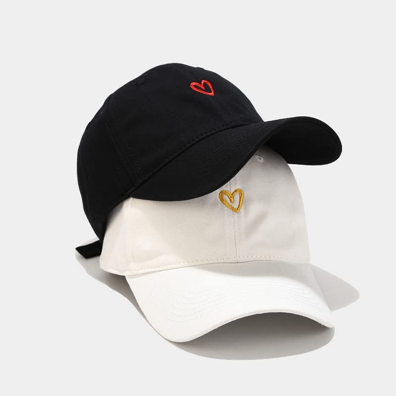 Quanhaigou Baseball Cap Dad Hat Adjustable Fashion Hats for Men Women Polo Trucker Unisex Style Headwear (Black Love Heart)