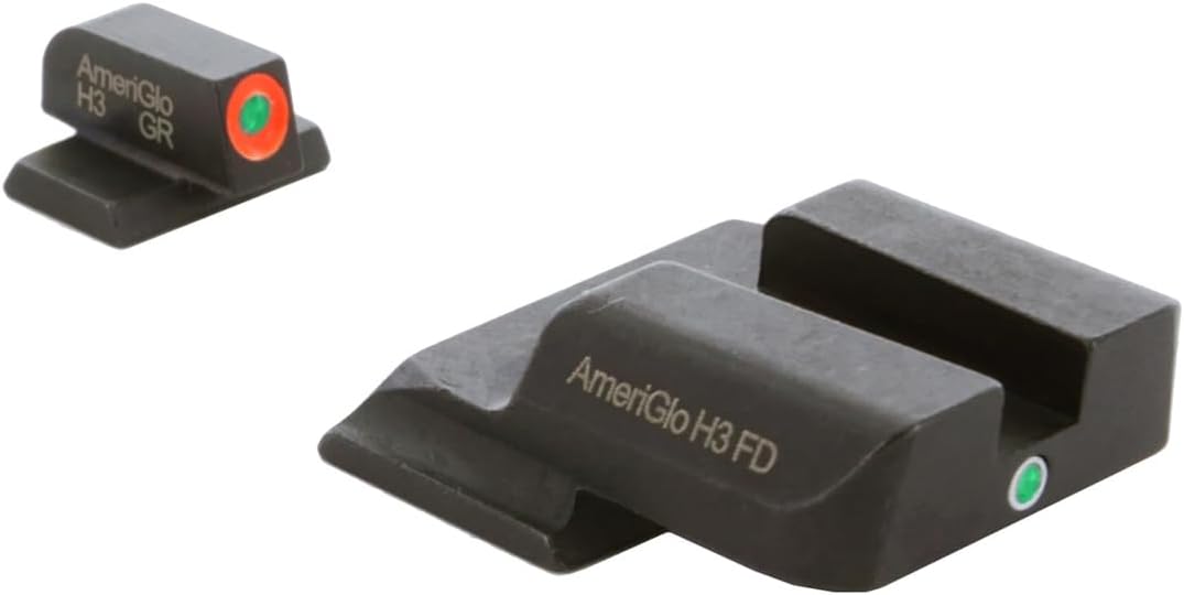 AMERIGLO i-Dot Sight Set, Compatible with Smith & Wesson M&P (Excludes .22, 380, Shield, EZ, Pro, C.O.R.E and Equalizer) | Front & Rear Night Sights with Green Tritium Lamps