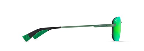 Maui Jim Lanakila Rectangle Sunglasses, Matte Trans Green/Mauigreen Polarized, Large