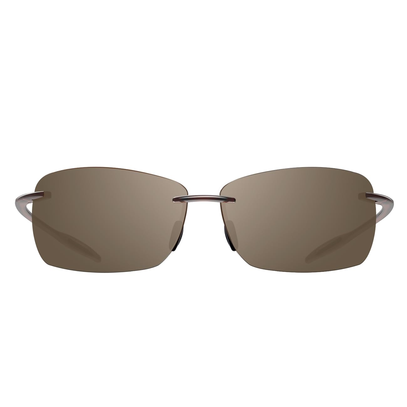 JULI Sports Sunglasses for Men Women Tr90 Rimless Frame for Running Fishing Golf Surf Driving MJ8010(Brown/Brown Silver)