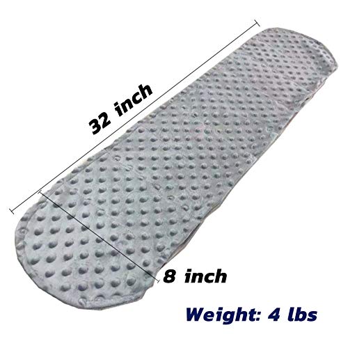 Weighted Shoulder Wrap 4 lbs Gray Minky Therapy Wrap for Neck & Shoulders