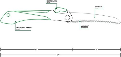 Hooyman MegaBite Handsaw and Hunter’s Combo Bone Saw with Heavy Duty Construction, High Carbon Steel Blade, Impulse Hardened Teeth, and Ergonomic Over-Molded Handle for Camping, Hunting, and Outdoors