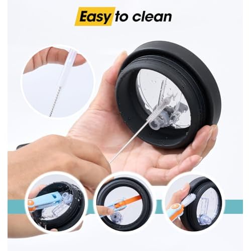 Tumbler Flip Straw Lid for 40 Oz Stanley Quencher Cup Replacement Fit Leak Proof Silicone Cover Reusable Splash Resistant Cup Lids Accessories with Cleaning Brush for Travel