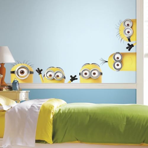 Minions RoomMates Minions Despicable Me 3 Peeking Giant Peel and Stick Wall Decals, RMK3567GM