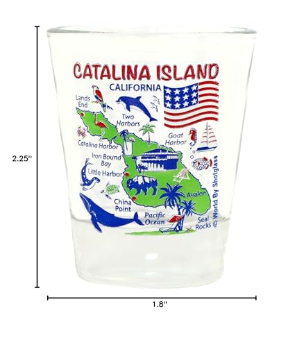 Catalina Island Map Shot Glass - California Souvenir Collectible