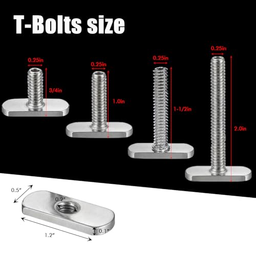 EDSRDPLT Stainless Steel Kayak Knob Nuts Hardware - 2 Inch Track Screws for Canoe Boat
